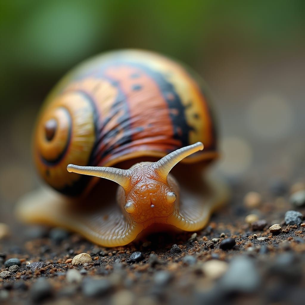 Colorful Snail: A Macro Slow-Motion Portrait