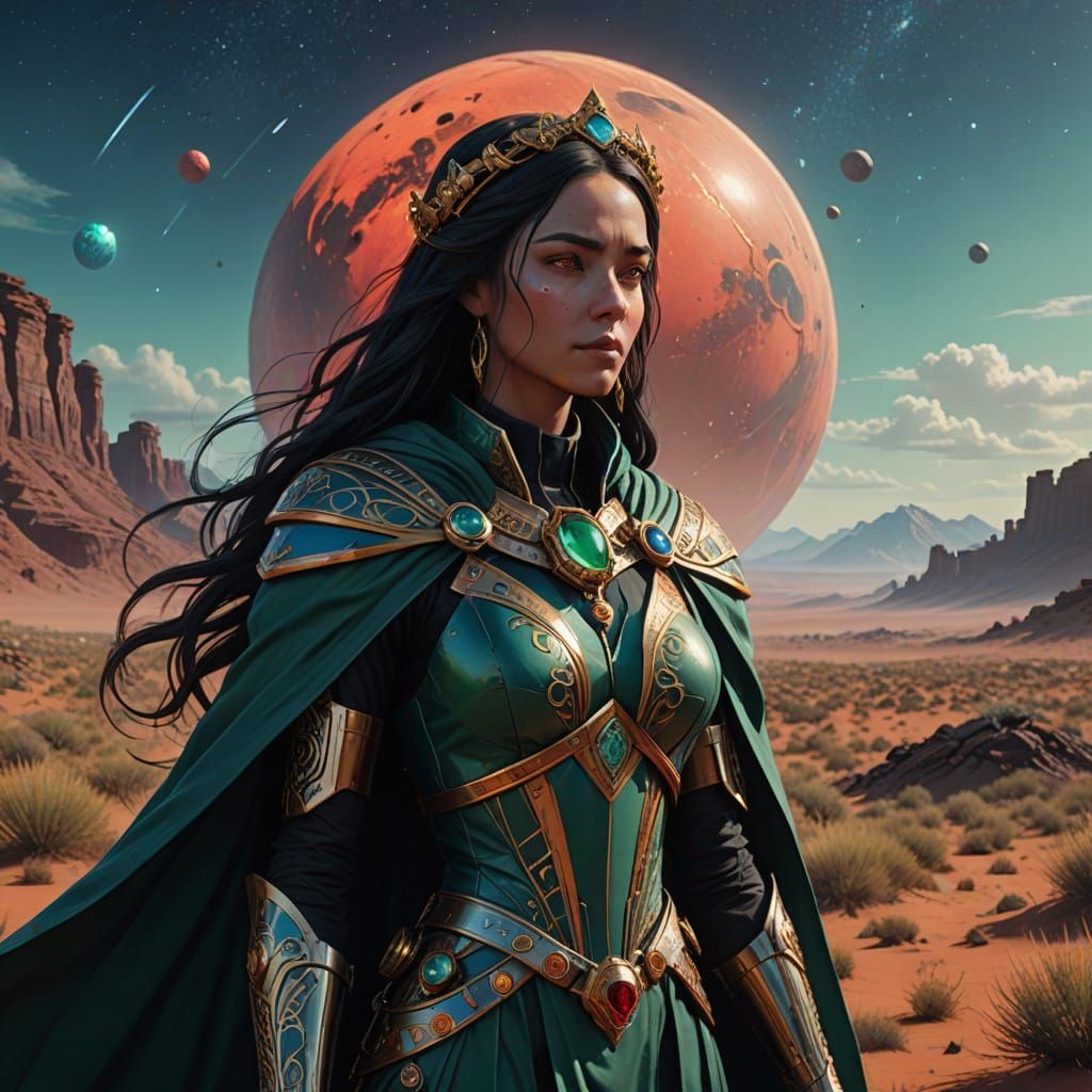 Mystical Goddess of Mars in Regal, Otherworldly Splendor