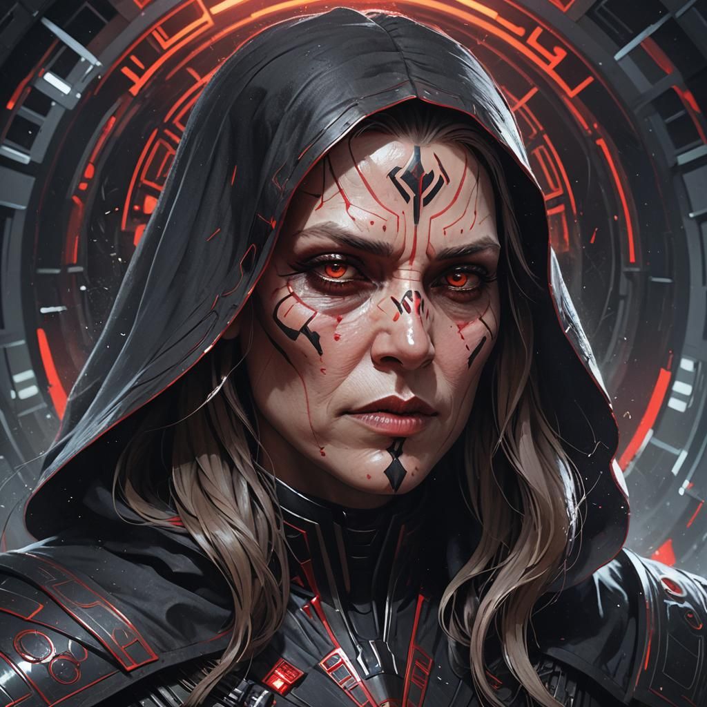Sith Lord Portrait in Hyperdetailed Splash Art Style