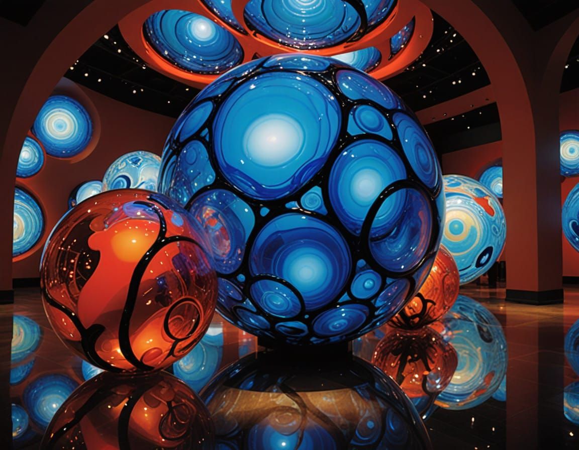 Glowing Glass Planet in Ethereal Light