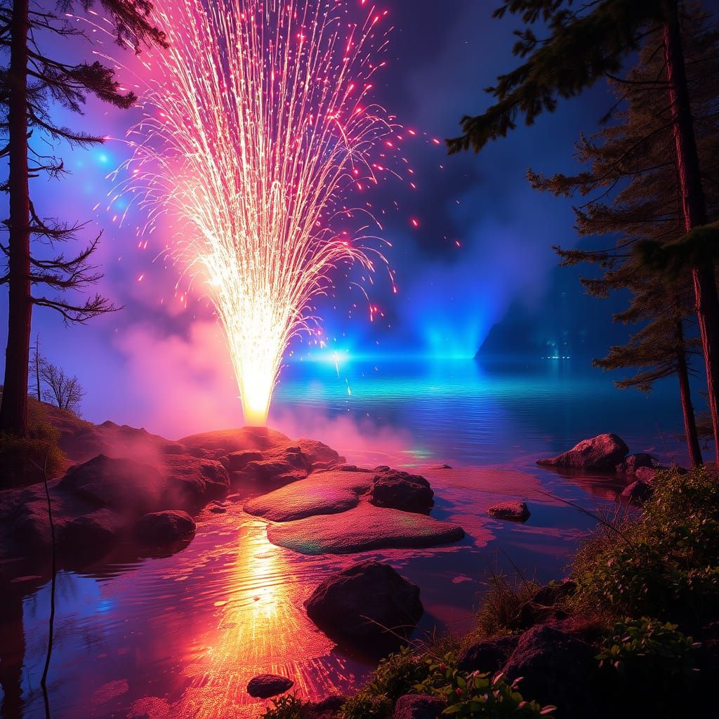 Magical Iridescent Liquid Blending with Sparks