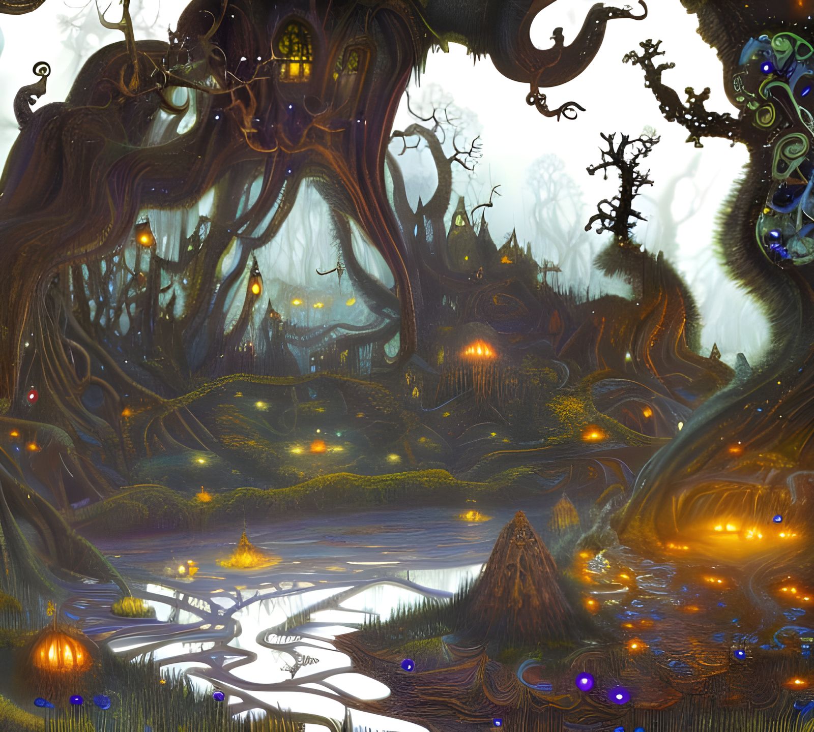 Haunted Forest Troll Shack in Rococo Style