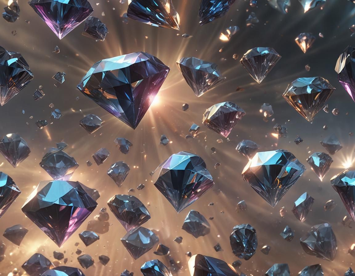 Giant Diamond Reflecting Sunlight in Digital Painting