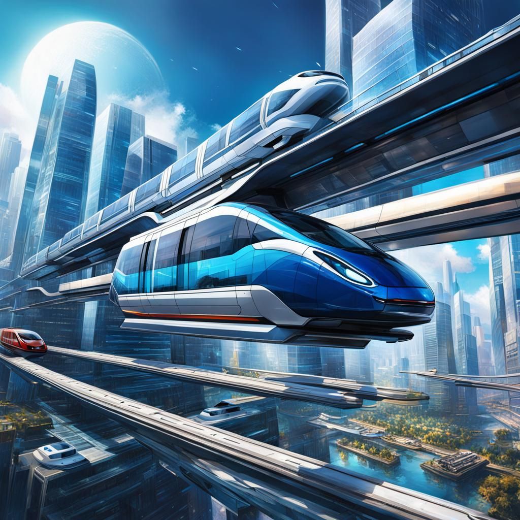 Futuristic Solar City with Flying Cars