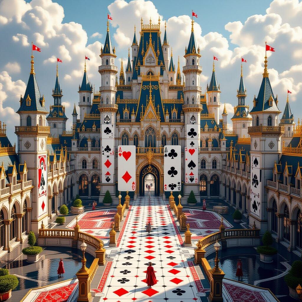 Royal Court of Card Suits and Patterns