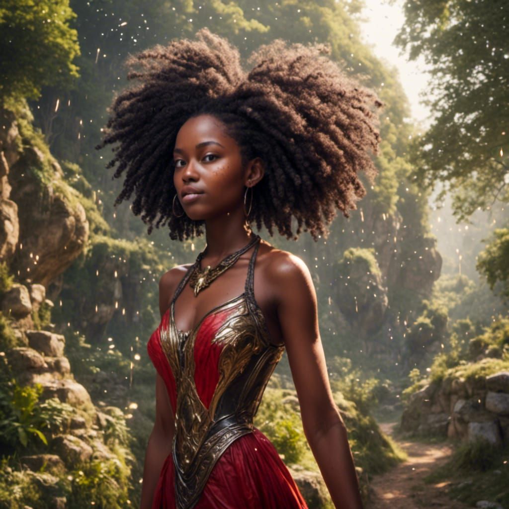 Detailed Matte Painting of Afro Hair