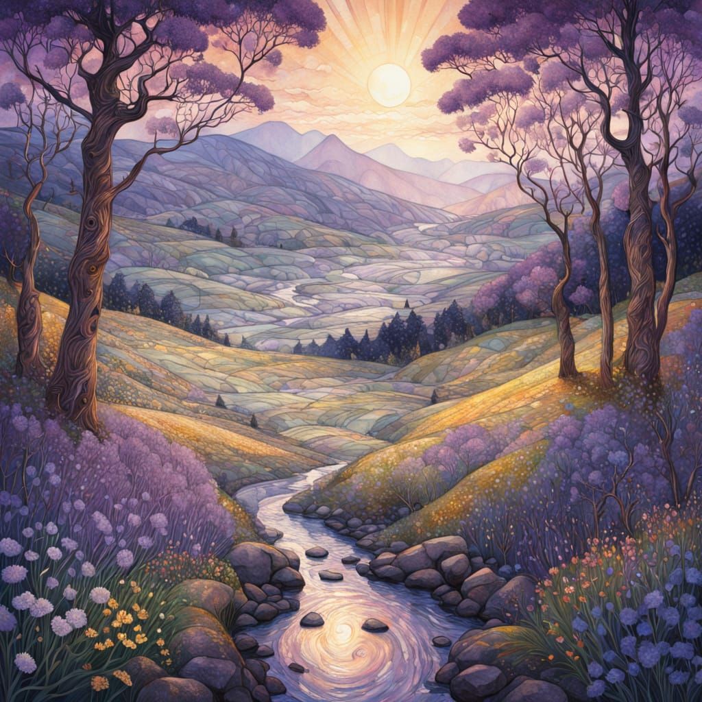 Dramatic D&D Character in Scottish Spring Landscape with Tri...