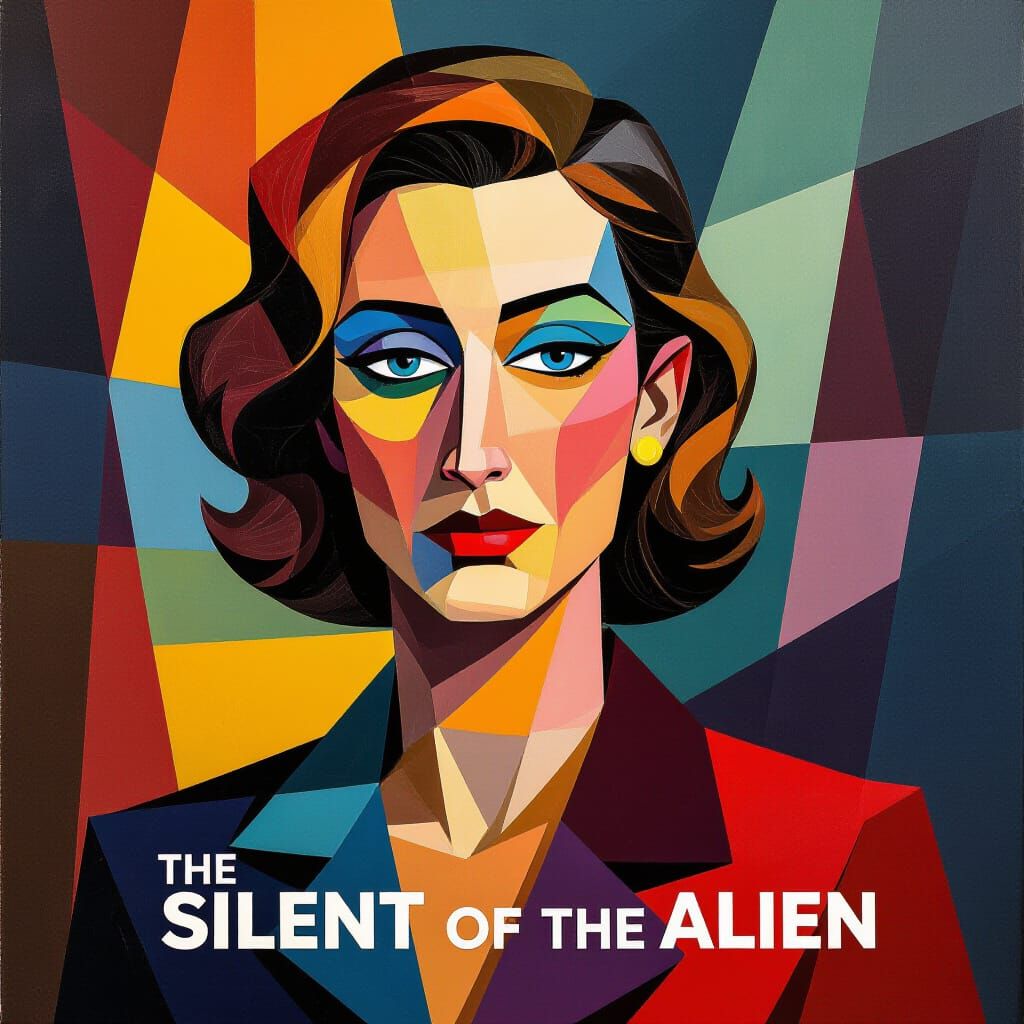 Cubist Alien Movie Poster in Neo-Cubism Style