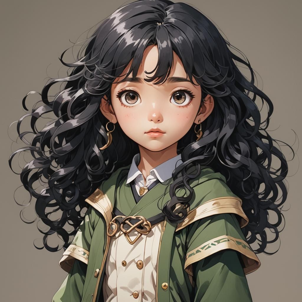 Anime Style Portrait of a 5-Year-Old Girl