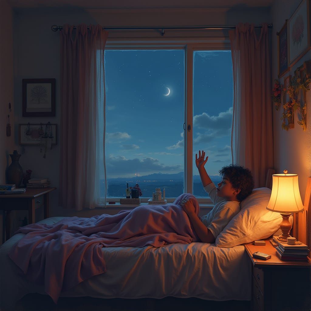 Cozy Goodbye Scene in Digital Painting Style