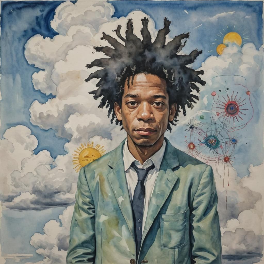 Abstract Self-Portrait in Watercolor Style