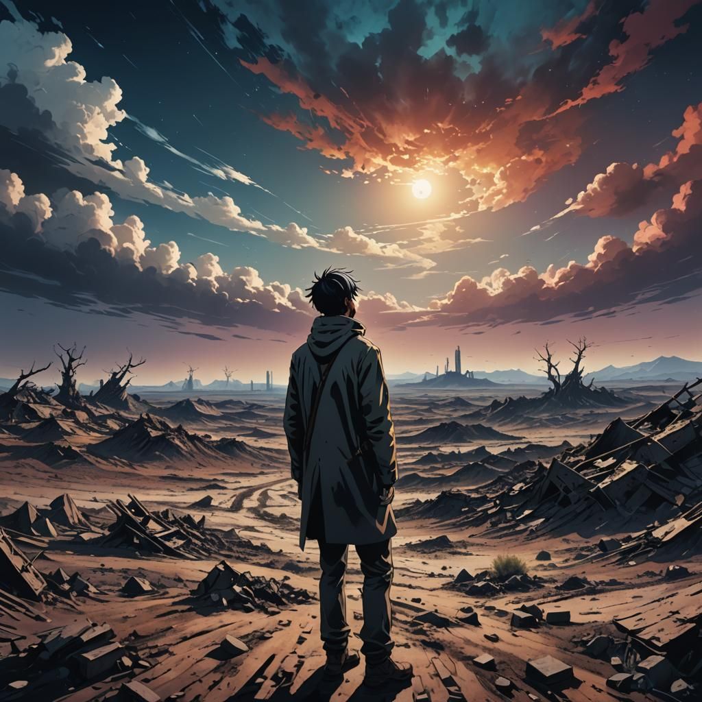 Desolate Man in Anime Wasteland