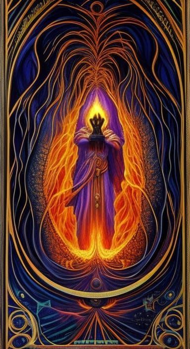 Magical Warlock in Impressionist Shadow Landscape