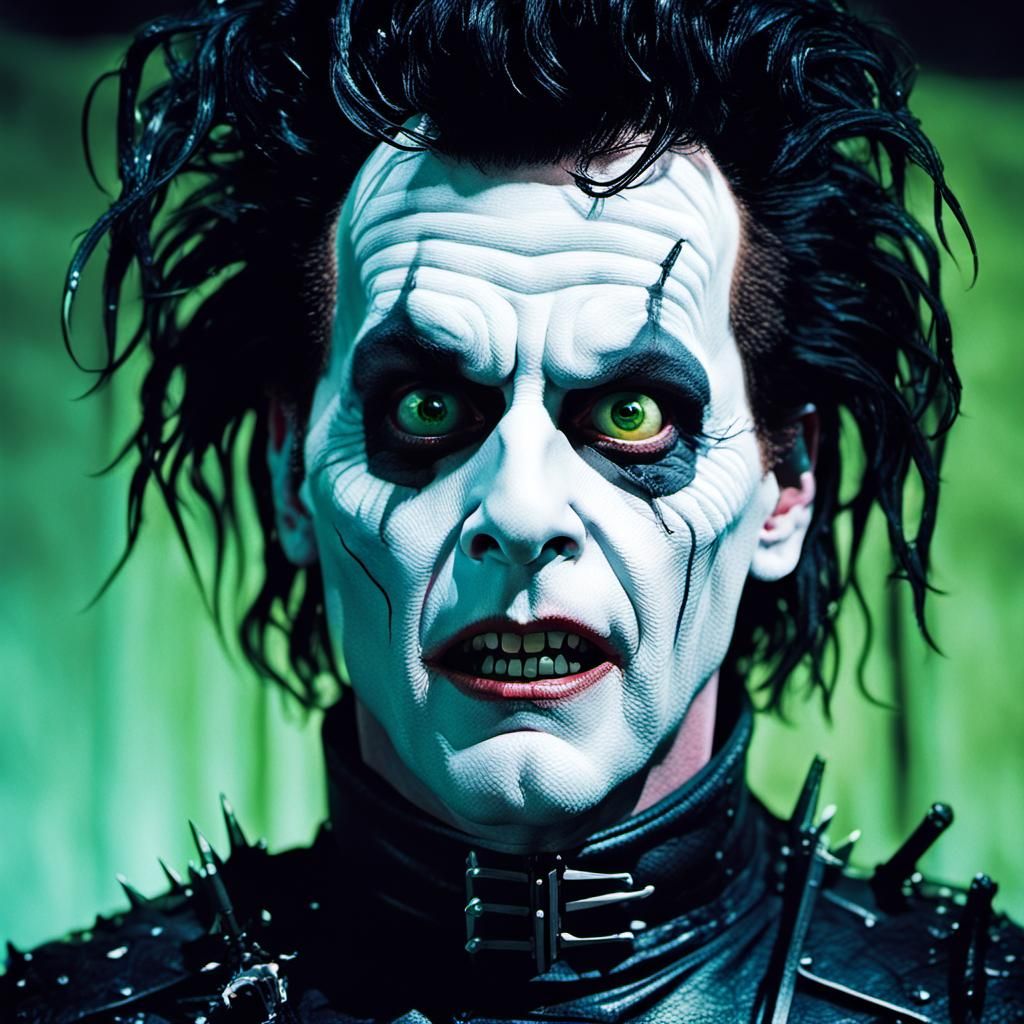 Scary Edward Scissorhands Portrait in Cinematic Style