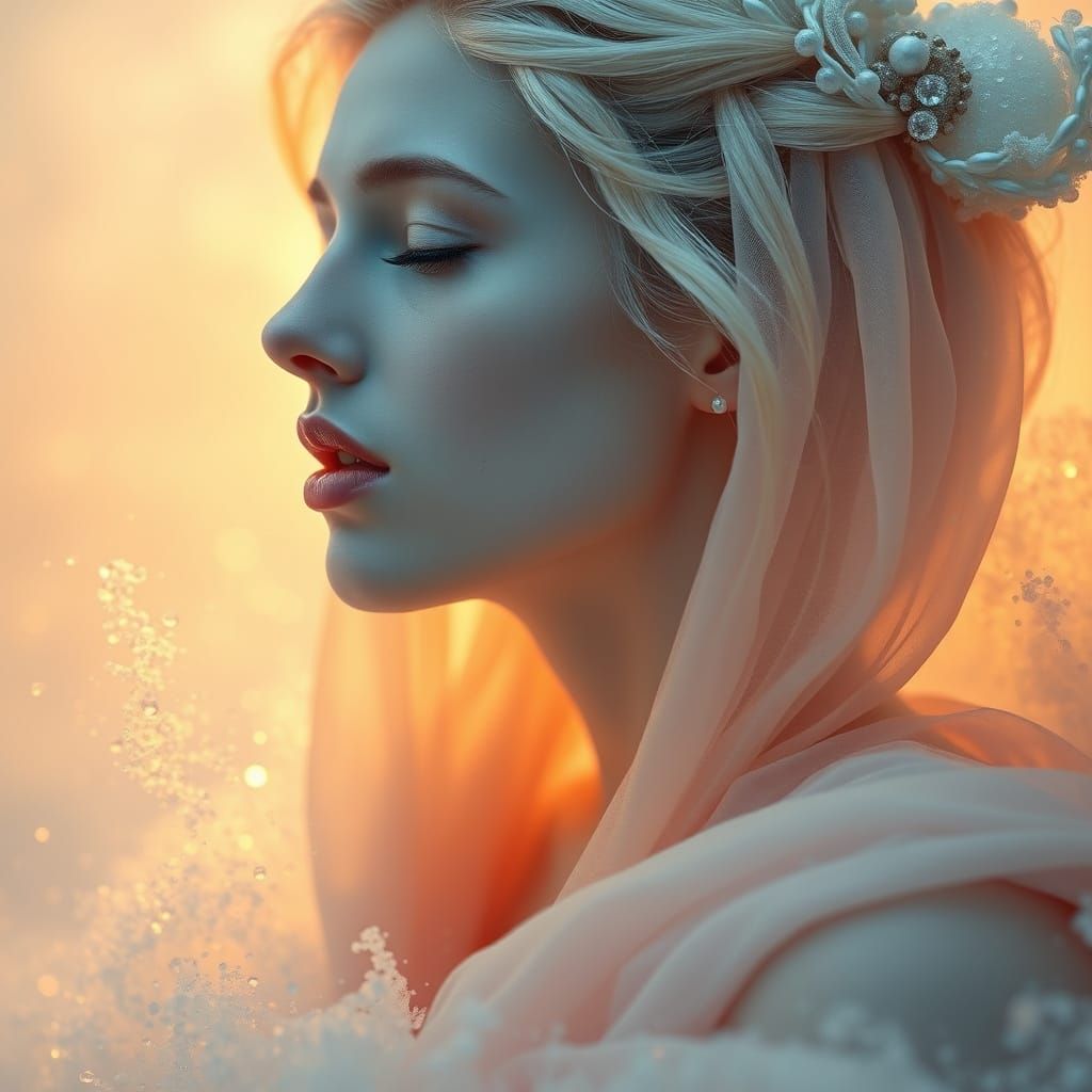 Aphrodite Emerges from Sea Foam: Fantasy Art