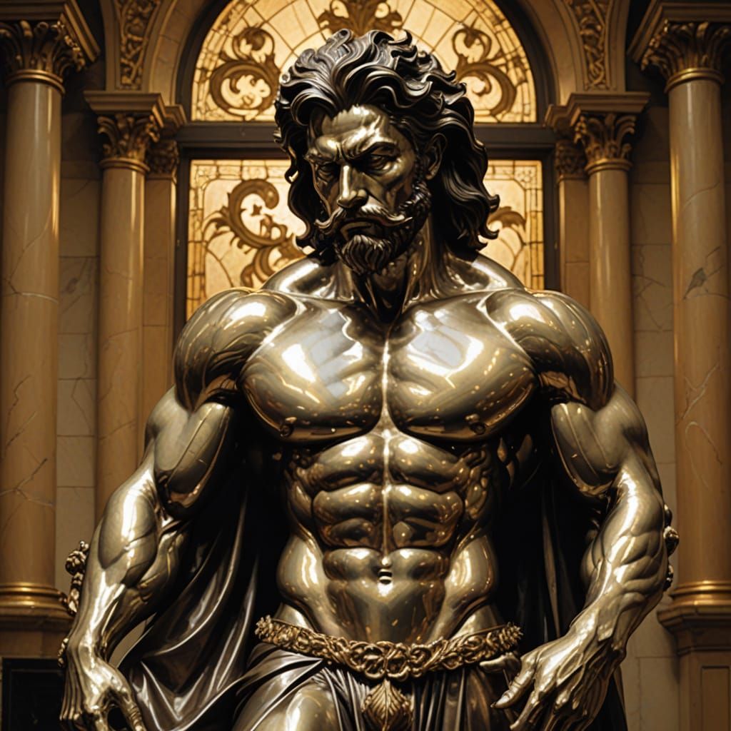 Sculpted Alpha Male in Gilded Salon