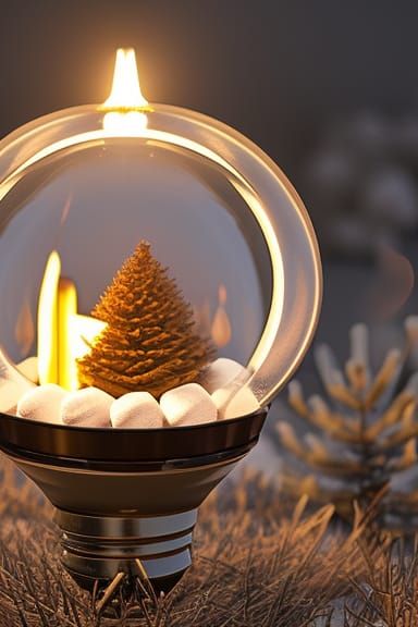 Campfire in a Lightbulb with Marshmallows