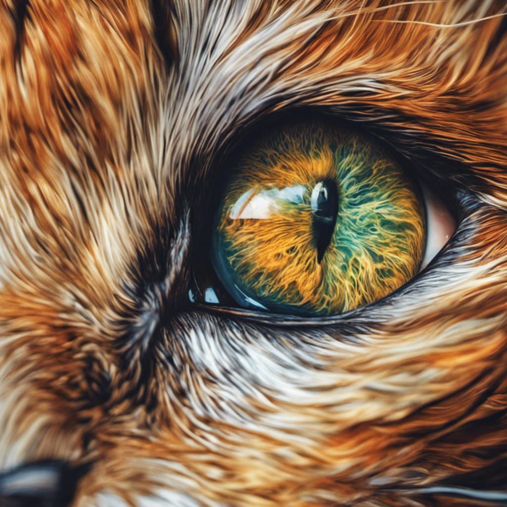 Earth Reflected: Hyperrealistic Cat Eye Concept Art