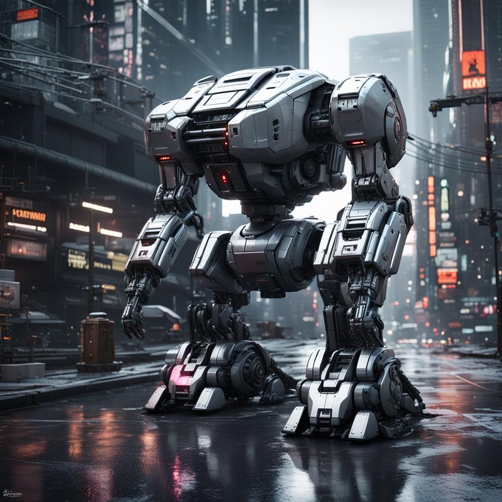 ED-209 Robocop Mech in Sci-Fi Setting