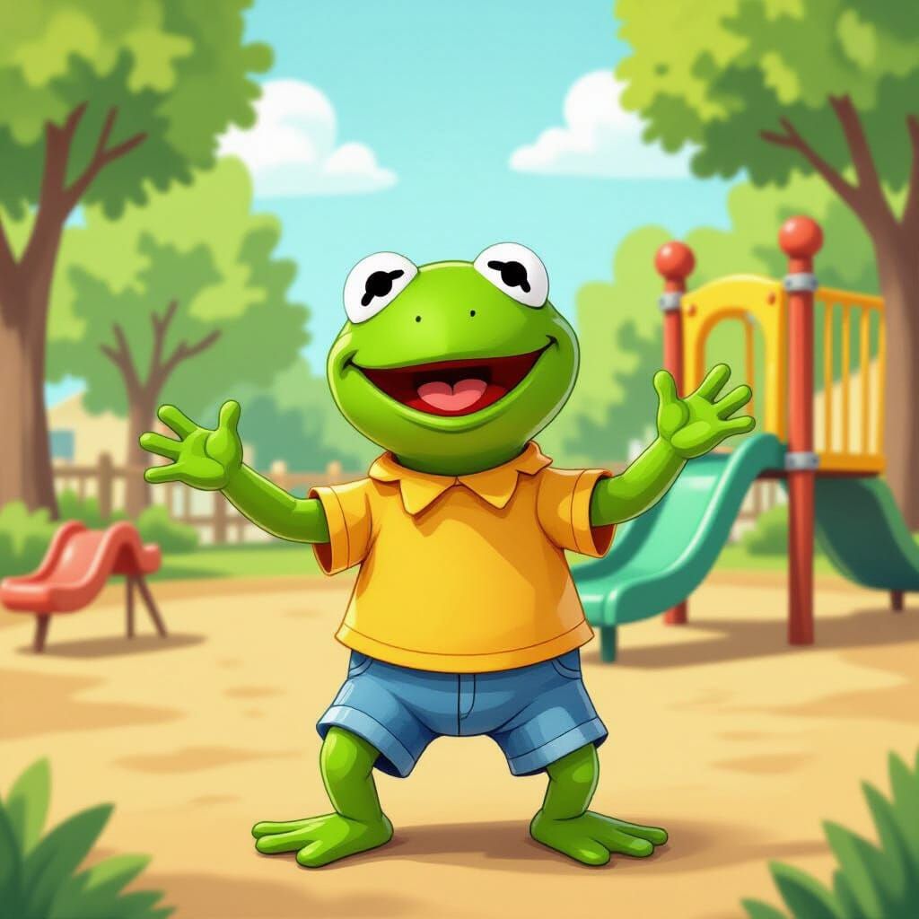 Kermit the Frog as a Toddler Cartoon