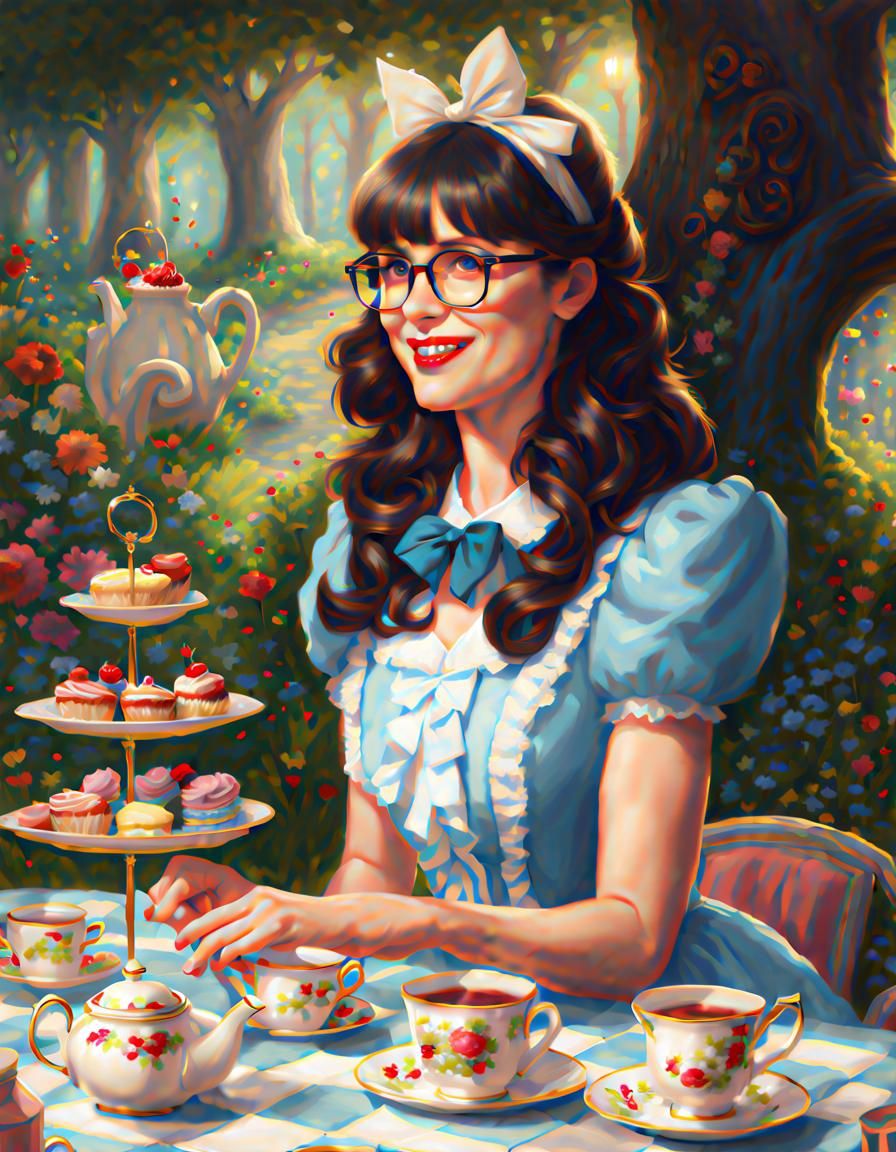 Zooey Deschanel at Wonderland Tea Party