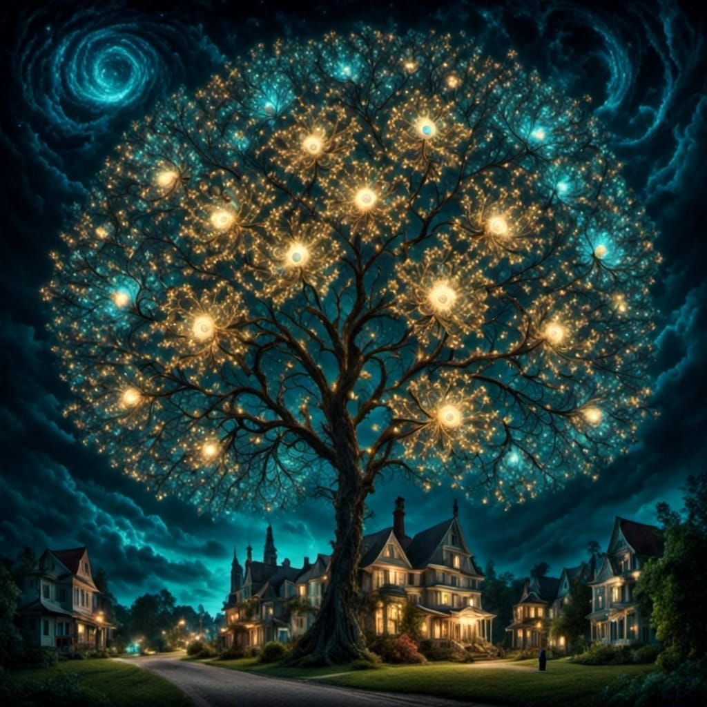 Luminescent Dream Falls in Ethereal Landscape