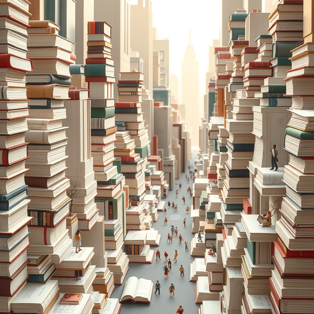 Book City: Skyscrapers of Novels in Cubist Style