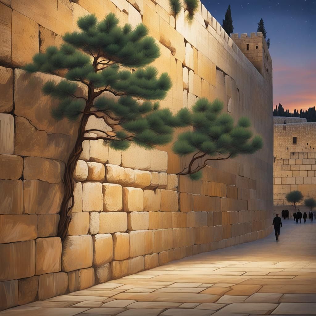 Twilight at Jerusalem's Western Wall