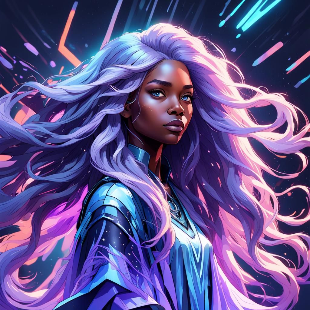 Stunning Portrait of Woman with Lavender Hair