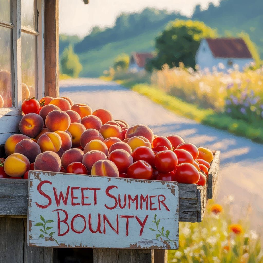 Sweet Summer Bounty: Roadside Stall Photograph