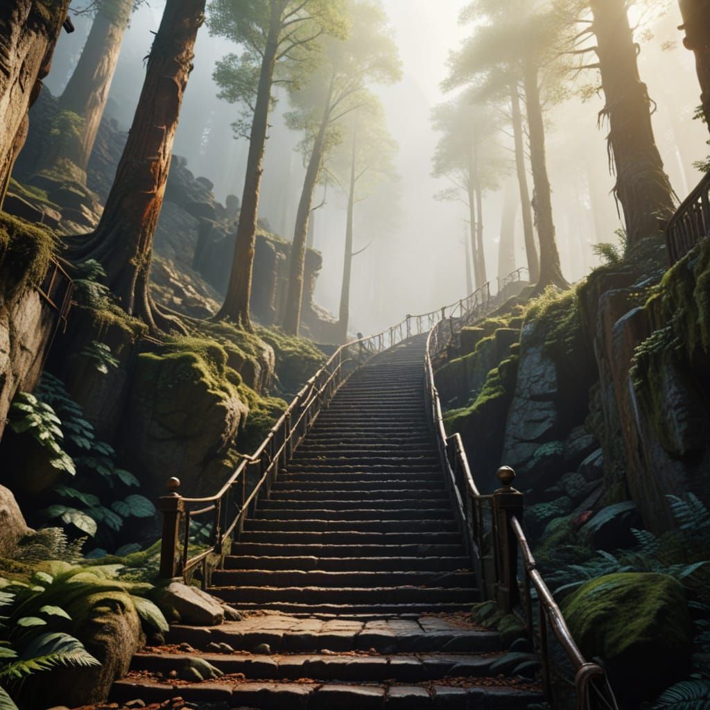 The Giant's Staircase in Cinematic Photorealistic Style