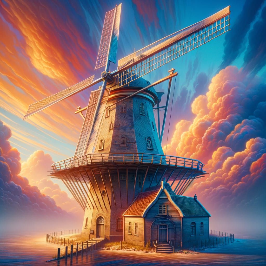 Dutch Windmill in Victorian Style Concept Art