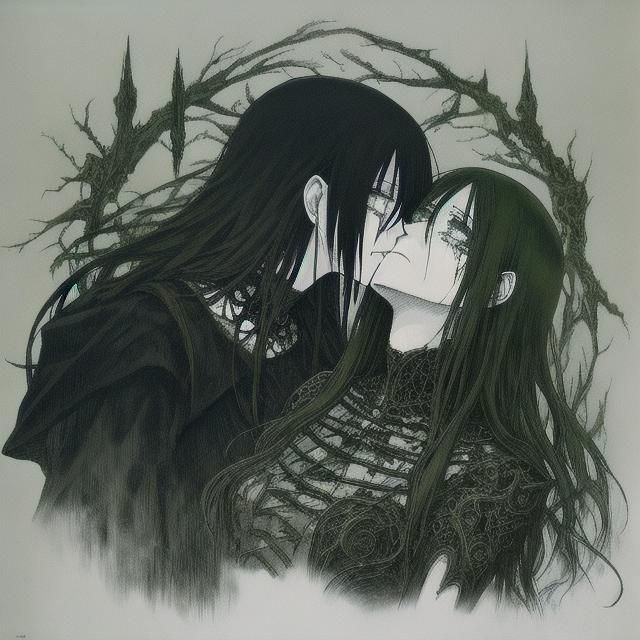 Gothic Anime Yuri Kiss: A Tragic Manga Scene