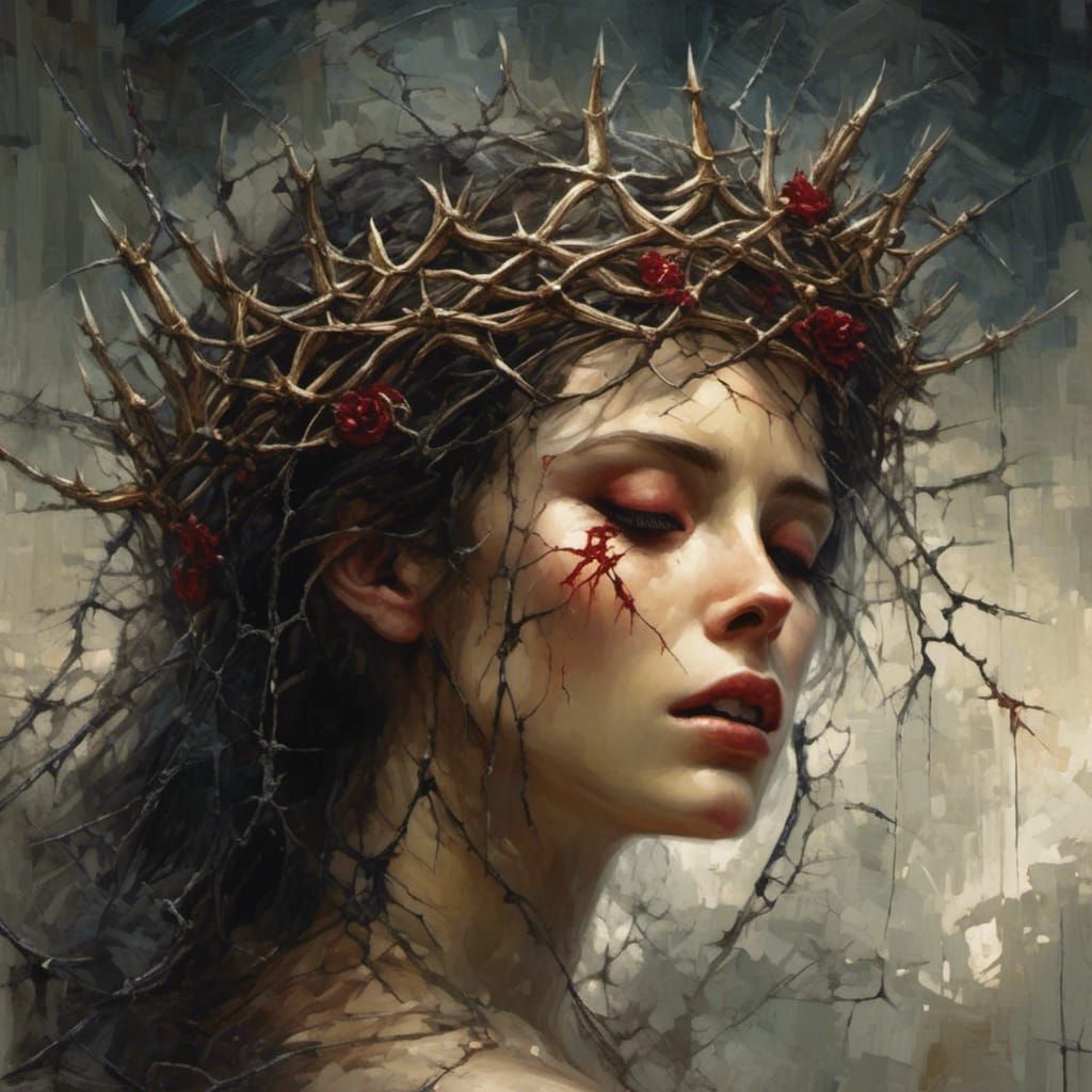 Crown of Thorns: Hyperreal Portrait