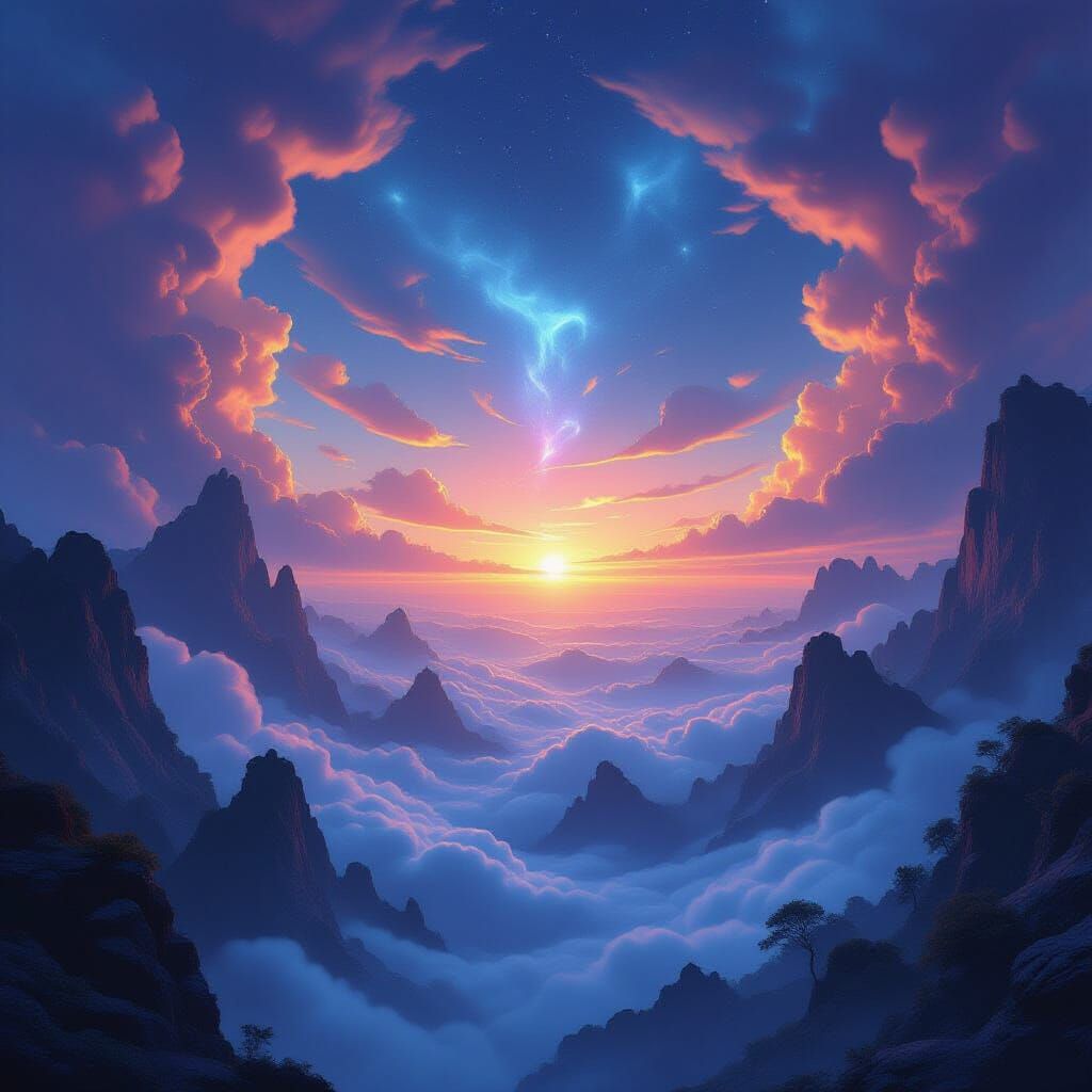 Ethereal Vista of All Existence in Matte Painting Style