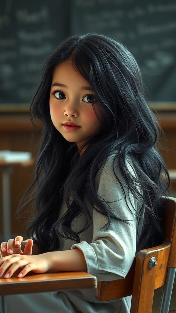 Enchanted Girl Lost in Daydream
