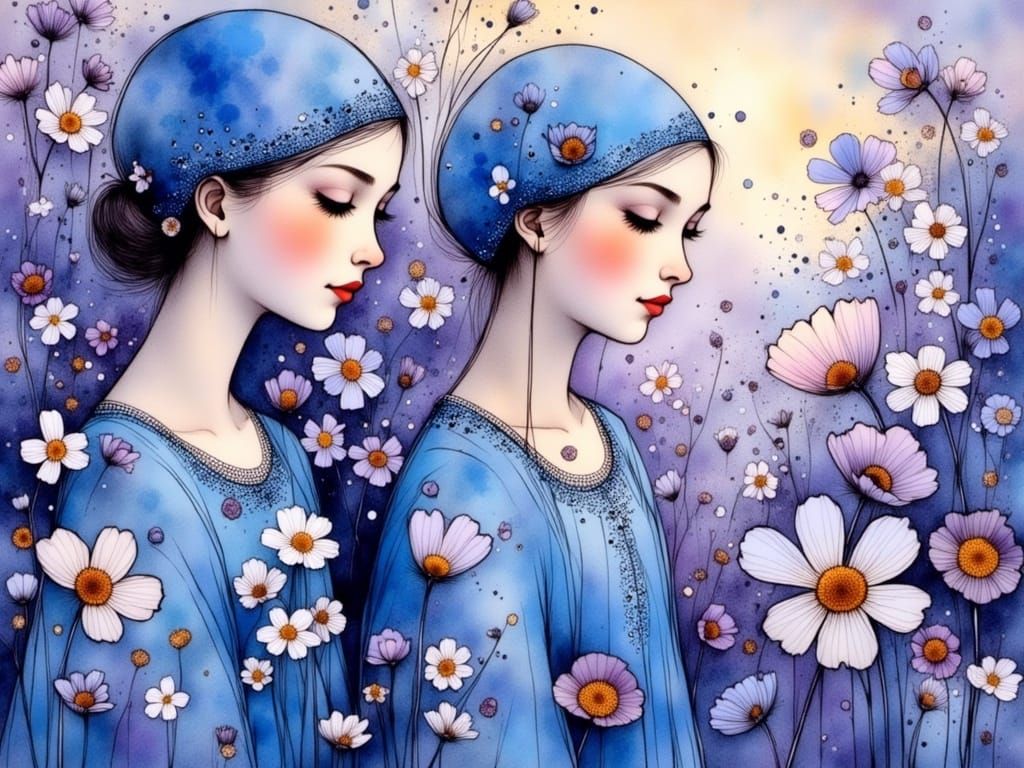 Noctilucent Blooms in Purple Twilight