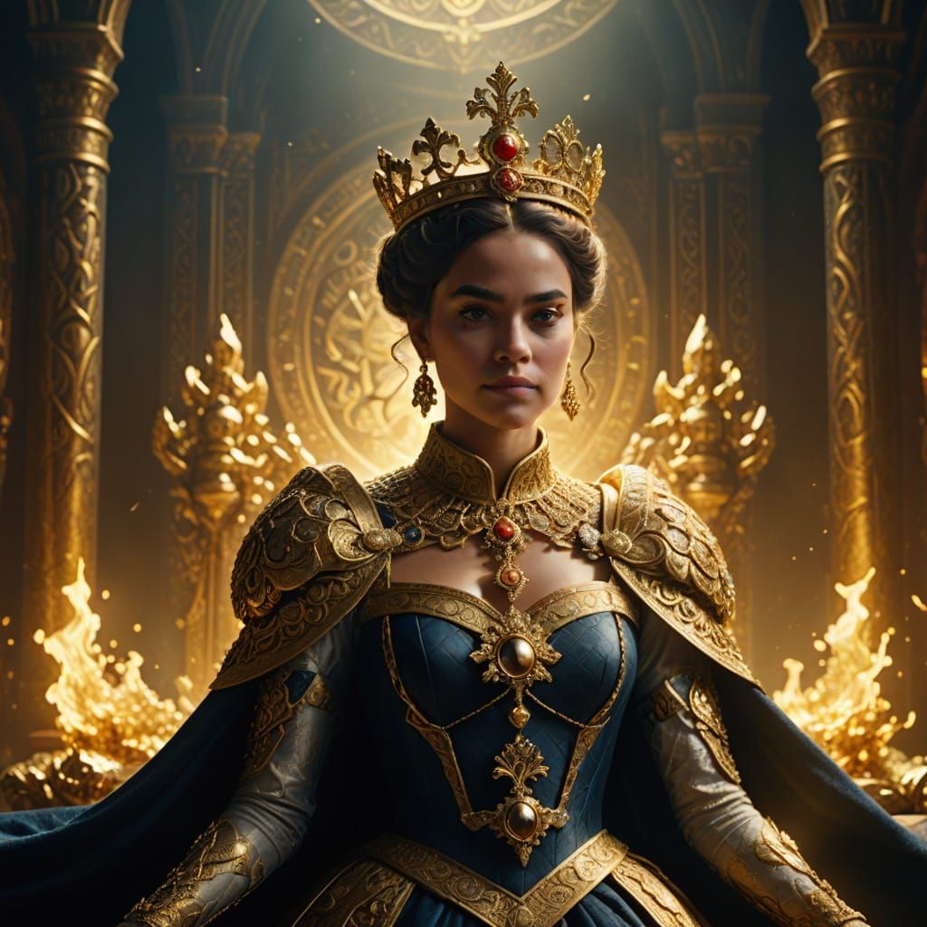 Queen in Royal Attire Digital Matte Painting
