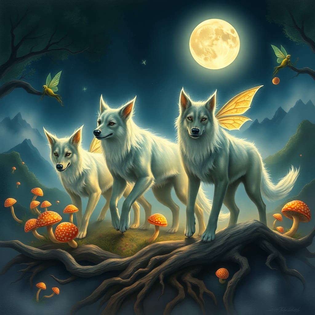 Welsh and Celtic mythological creatures, like the Cwn Annwn (hounds of the underworld) or the Tylwyth Teg (faerie folk).