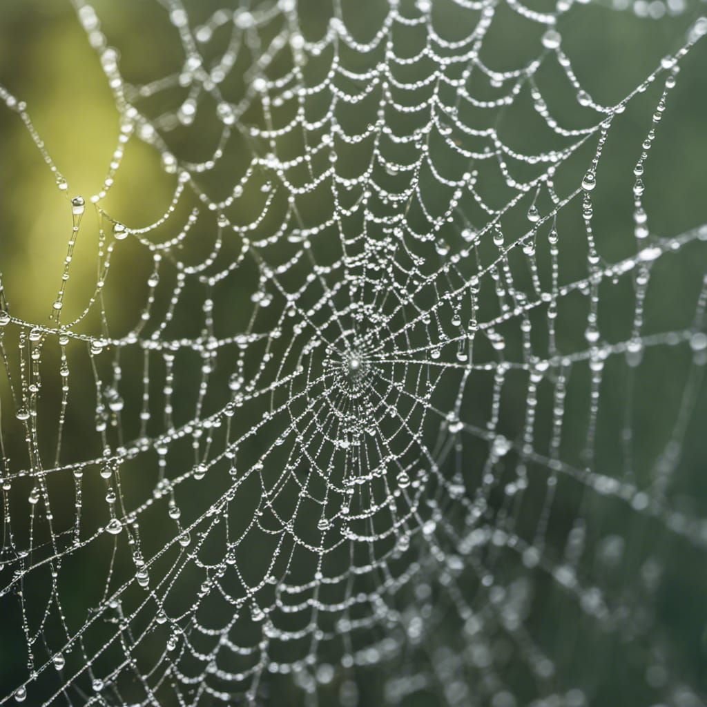 Macro Dew Drops on Spiderweb: Ethereal Close-Up