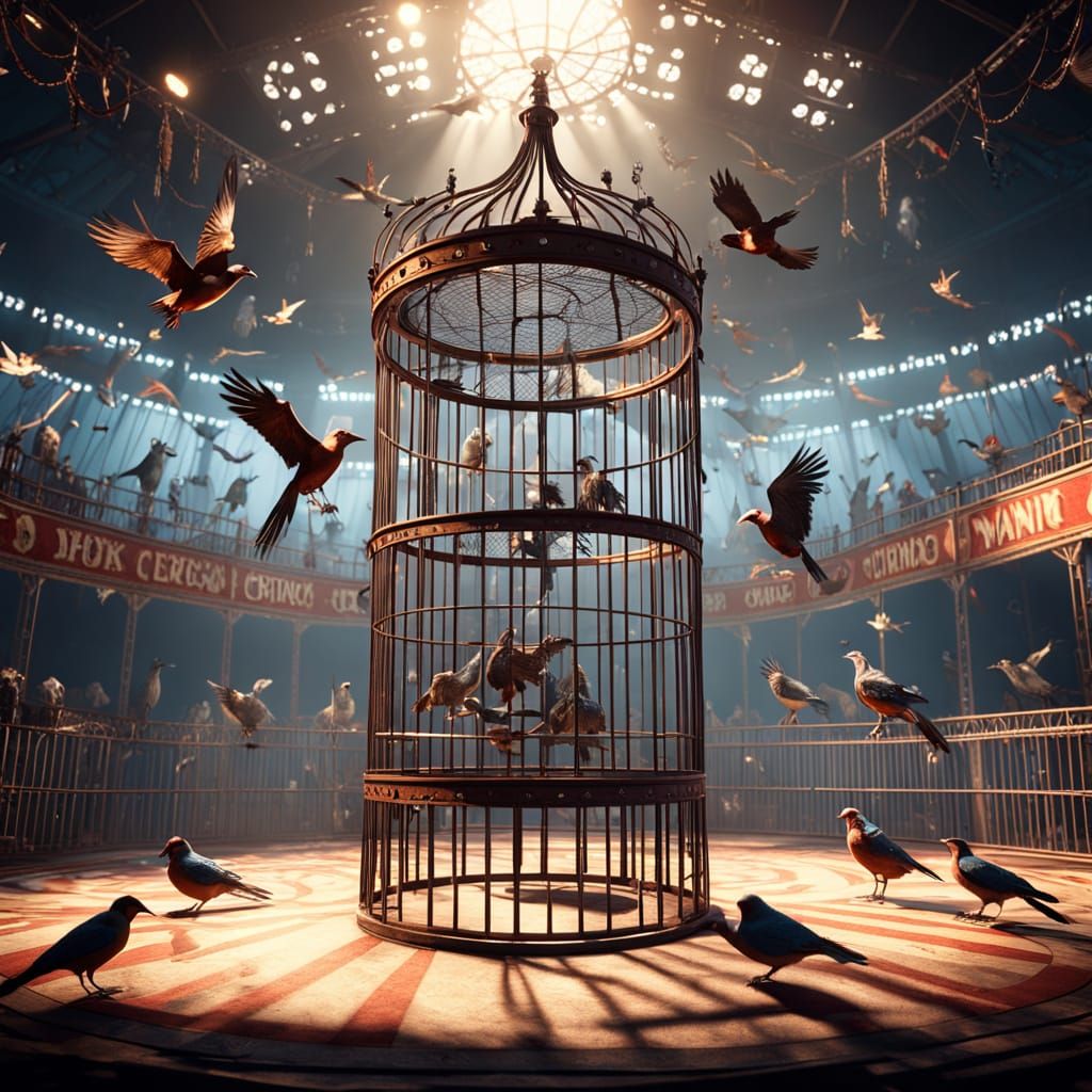 Birds Engage in Epic Circus Battle