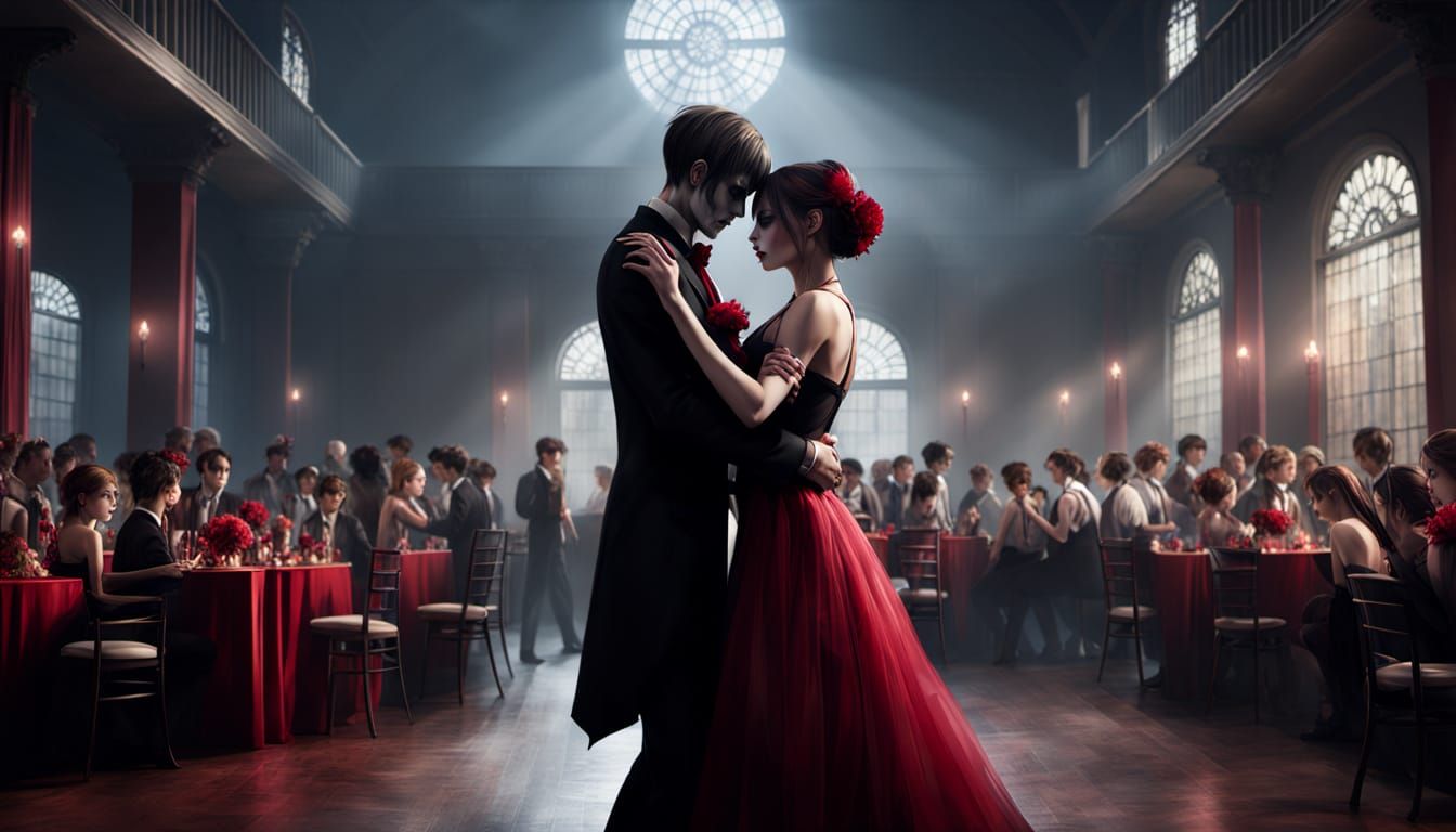 Zombie Prom Night: A Dark Fantasy Scene