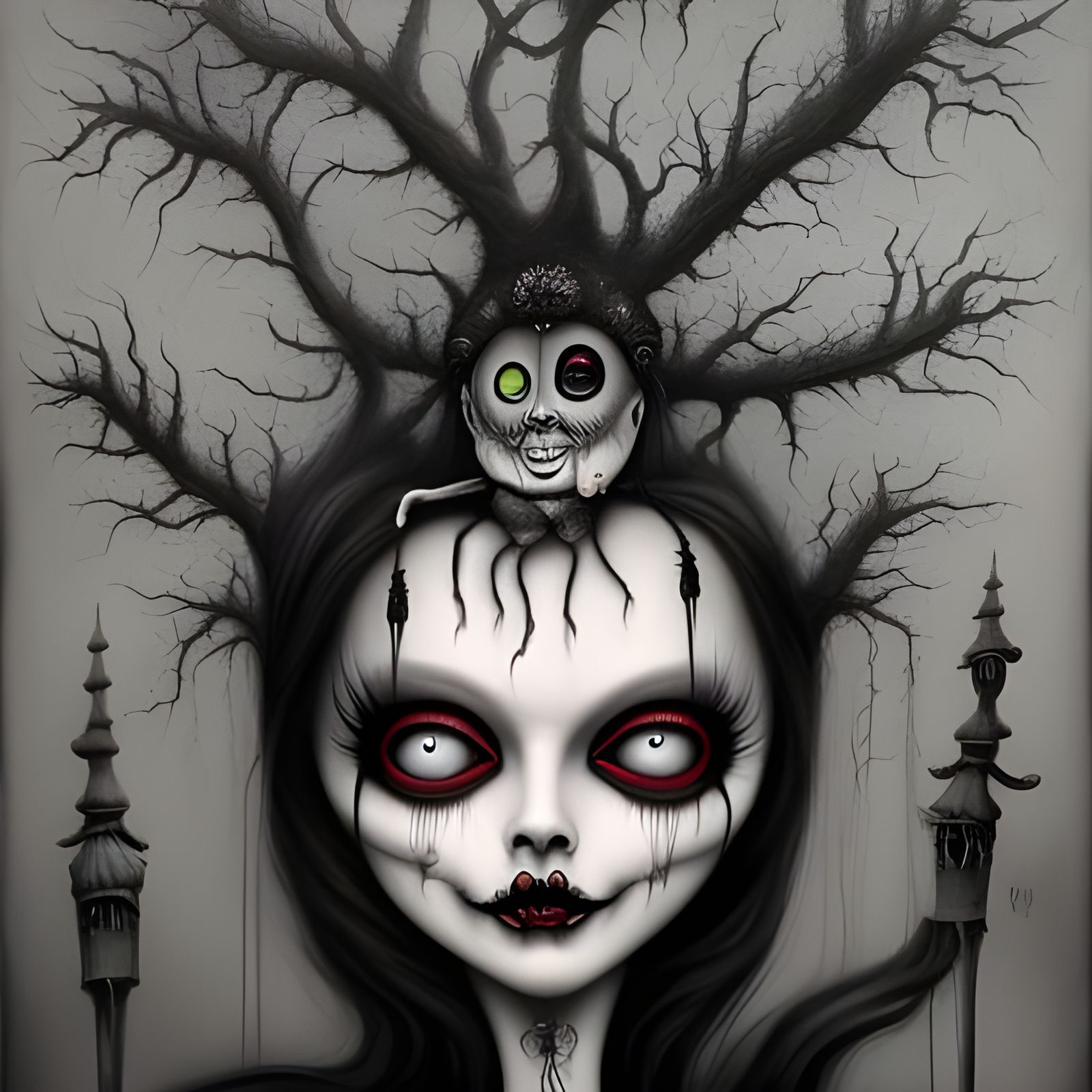 Surreal Eerie Circus in Tim Burton Style