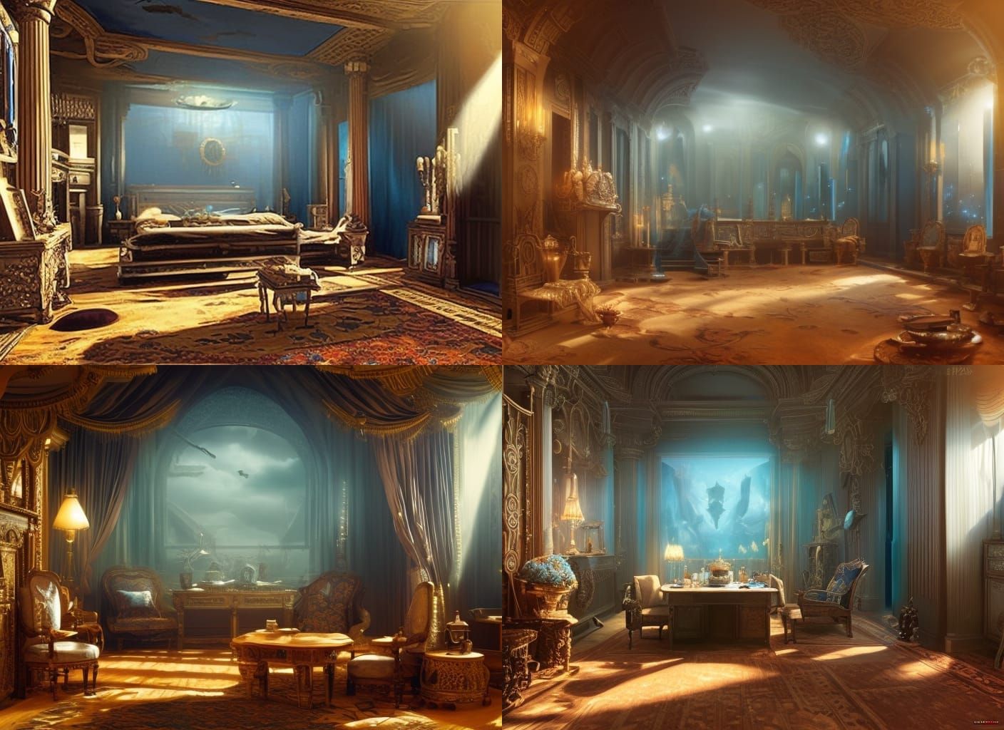 Dramatic Blue Room: A Digital Matte Painting