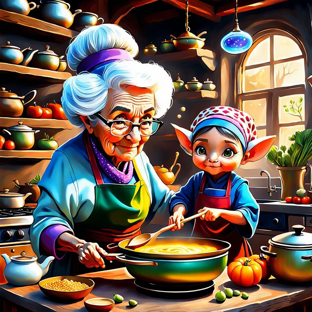Master & Apprentice - helping grandma