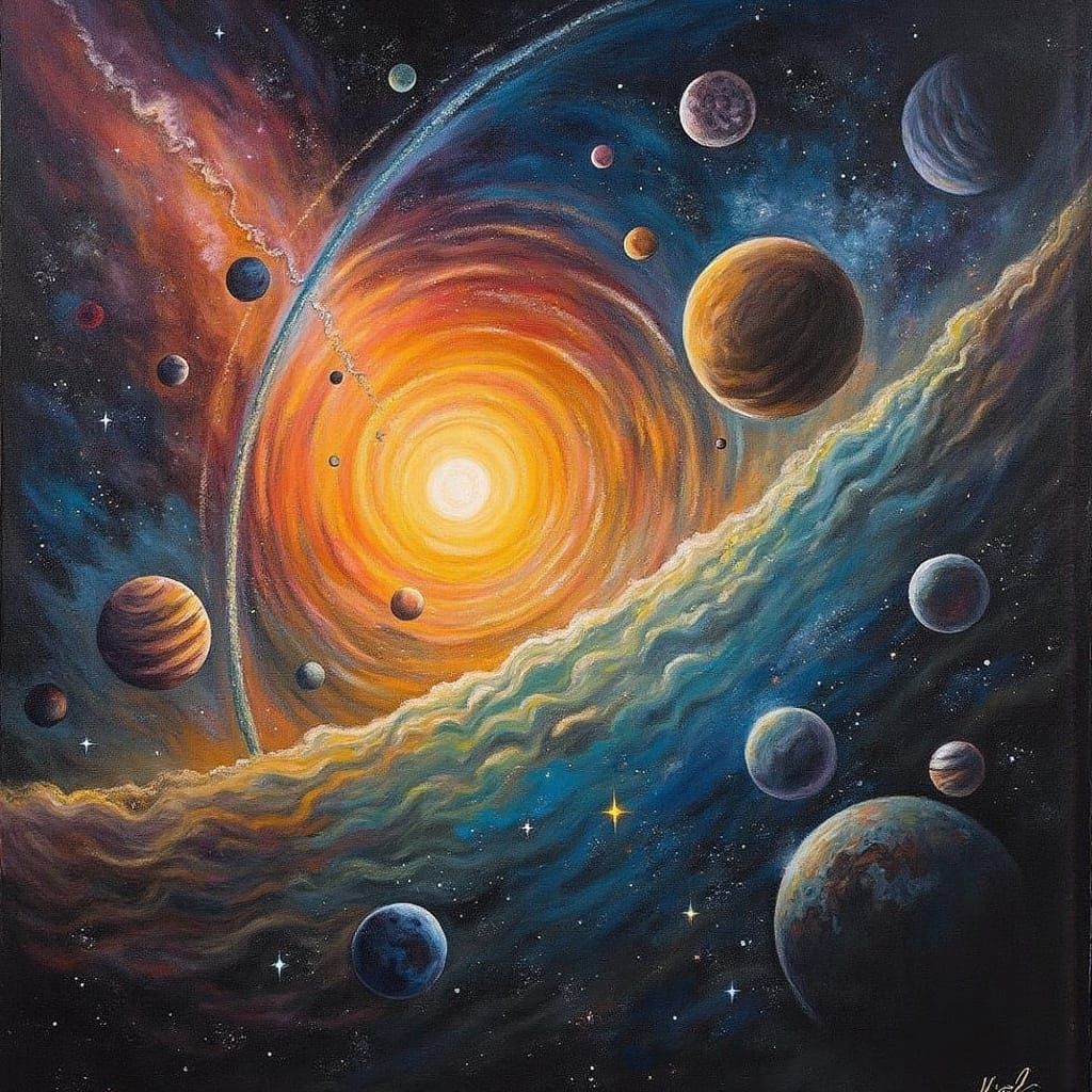 Cosmic Odyssey in Vibrant Digital Art