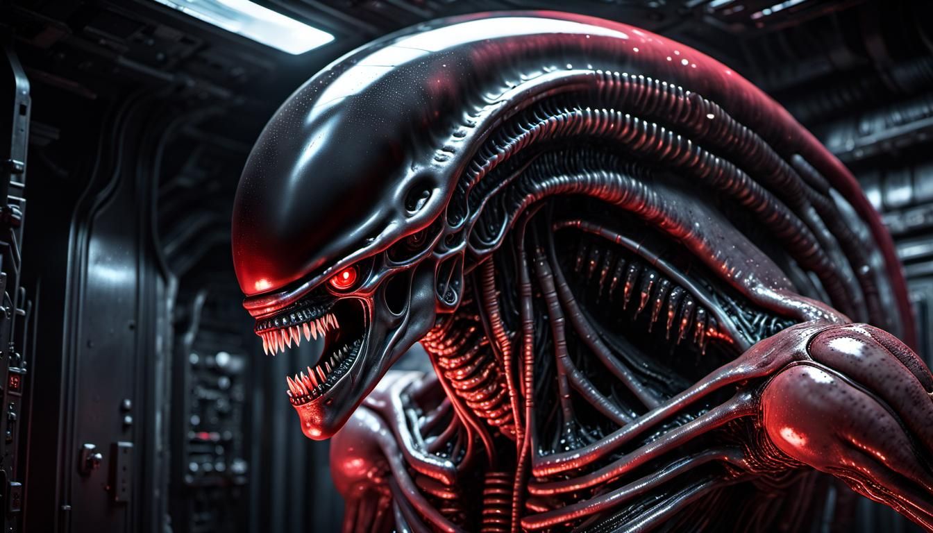 Alien Emergence: Hyperrealistic Sci-Fi Concept Art