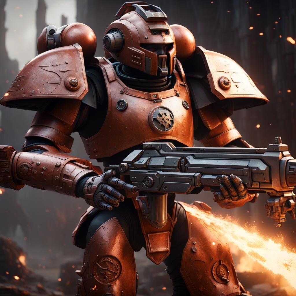 Tau Firewarrior Knight: Ultra Realistic Warhammer 40k Art