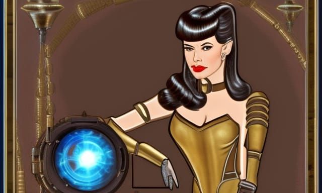 Steampunk Star Trek Lady and Engine