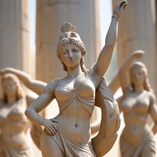 Ancient Greek Sculpture of Cheerleaders